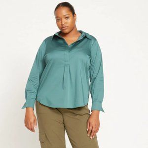 Universal Standard Elbe Shirt in Deep Aquamarine